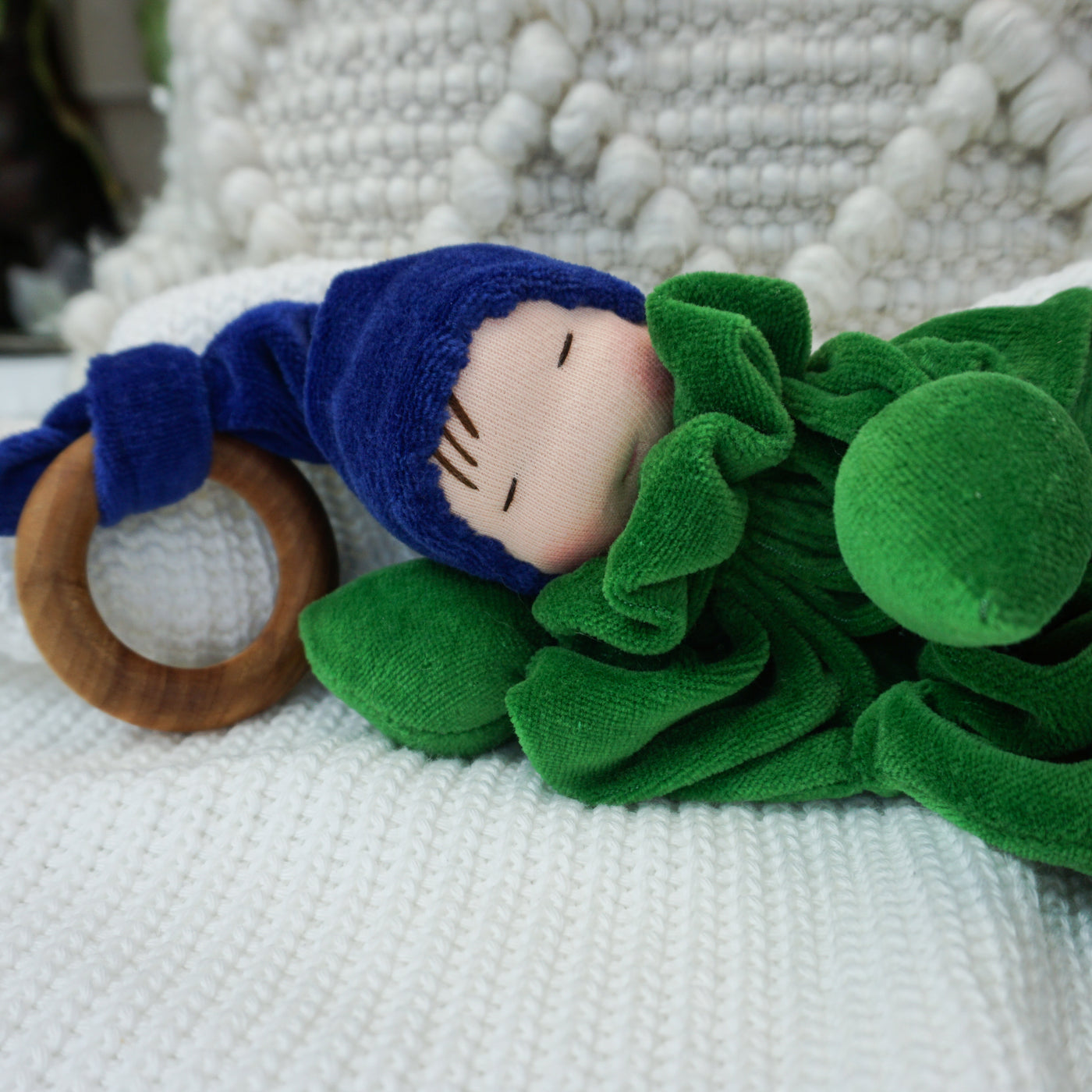 Teething Gnome-Blue & Green